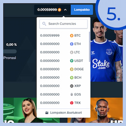 Bitcoinit näkyvät pian pelitililläsi ja voit aloittaa pelit