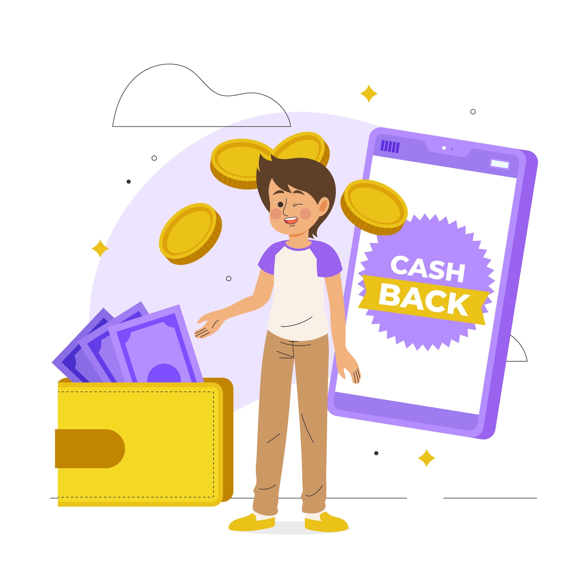 Apostador brasileiro verificando o saldo de cashback creditado no celular