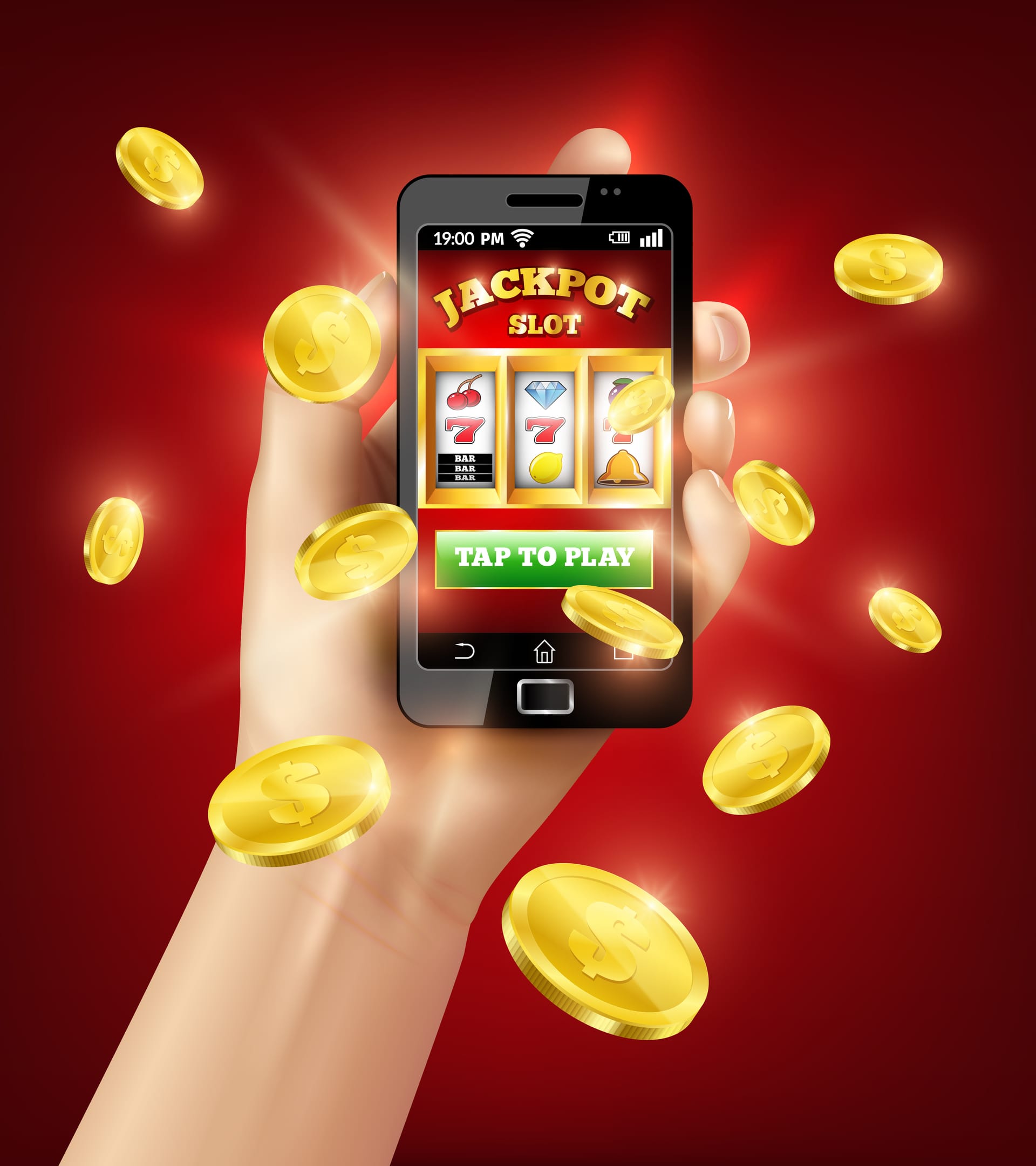 Smartphone showing a free spins bonus notification from an Irish online casino