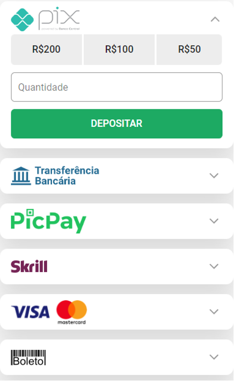 Ícones dos principais métodos de pagamento em cassinos online no Brasil — Pix, cartão, cripto, boleto
